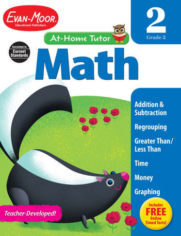 Math Skills, Grade 2 Workbook: At-Home Tutor, Addition, Subtraction, Multiplication, Telling Time, Money