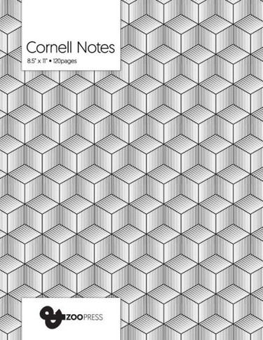 Cornell Notes: Geometric Cubes - Best Note Taking System for Students, Writers, Conferences. Cornell Notes Notebook. Large 8.5 x 11,