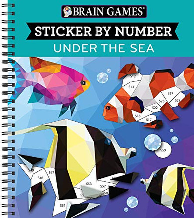 Brain Games - Sticker By Number: Under The Sea (28 Images To Sticker)
