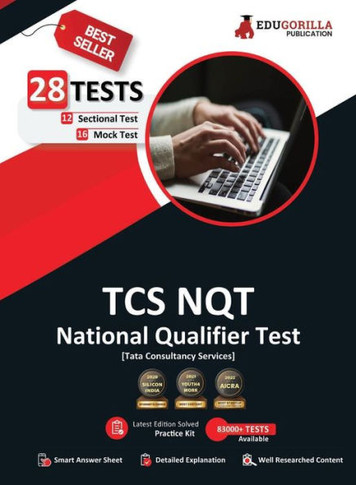 TCS NQT 2024 : National Qualifier Test - 16 Mock Tests (Part A and B) and 12 Sectional Tests (1000 Solved Questions) with Free Access to Online Tests