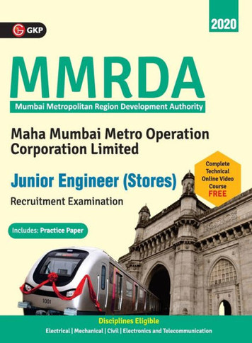 MMRDA MMMOCL 2019 : Junior Engineer (Stores)