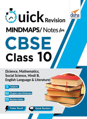 Quick Revision MINDMAPS/ NOTES for CBSE Class 10 Science, Mathematics, Social Science, Hindi B & English Language & Literature