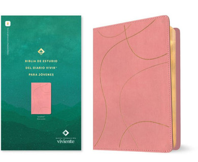 Biblia de Estudio del Diario Vivir Para Jóvenes Ntv (Sentipiel, Rosa Pastel, Letra Roja, Habilitada Para Filament)