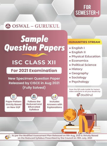 Sample Question Papers for ISC Humanities Stream : Class 12 Semester I Exam 2021