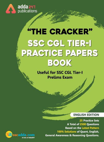 The Cracker SSC CGL Tier I Practice Papers Book ( In English Printed Edition)