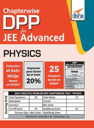 Chapter-wise DPP Sheets for Physics JEE Advanced