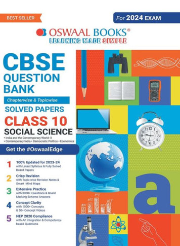 Oswaal CBSE Class 10 Social Science Question Bank (2024 Exam)
