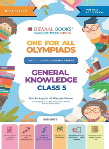 Oswaal One For All Olympiad Previous Years' Solved Papers, Class-5 General Knowledge Book (Useful book for all Olympiads) (For 2023 Exam)