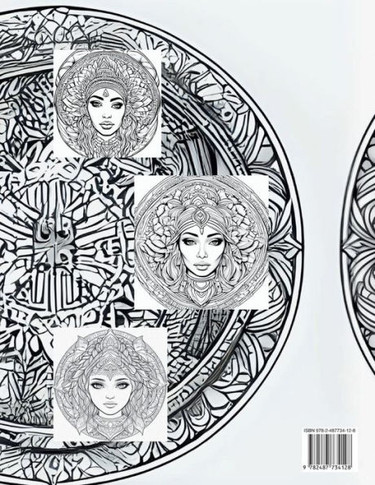 Mandalas Girls Faces .Coloring Pages for Adults