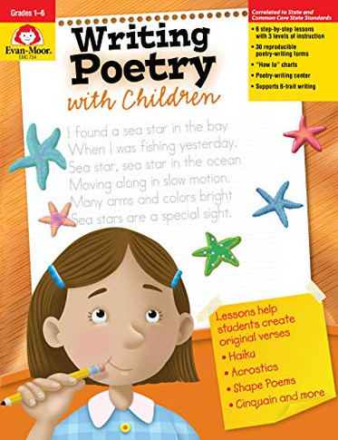 Evan-Moor Writing Poetry With Children, Grade 1-6 Activity Book - Supplemental Teaching Resource Workbook Inspires Poets