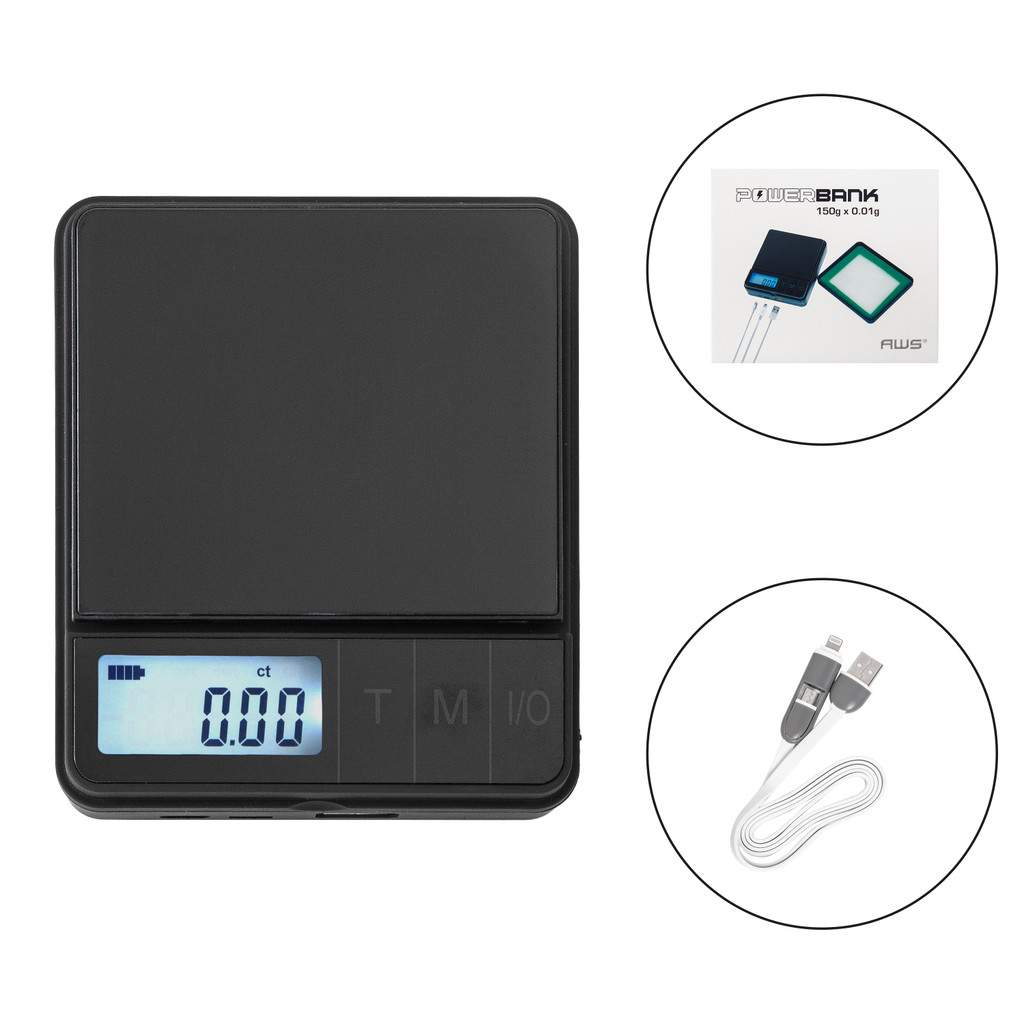 POWERBANK 1200g Rechargable Digital Pocket Scale