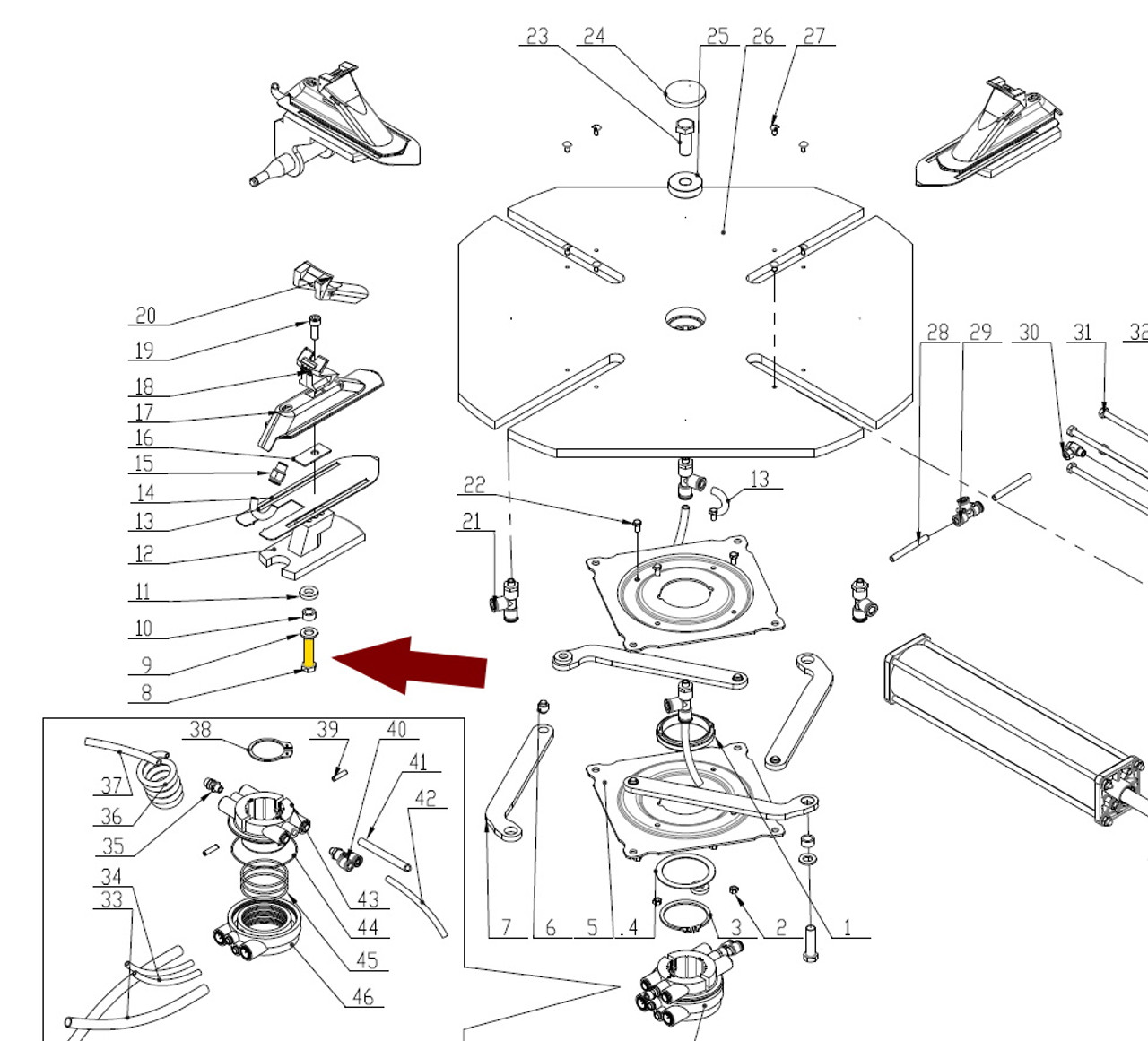 BOLT, Clamping Linkage; for some Atlas® and Cemb®. 0201072