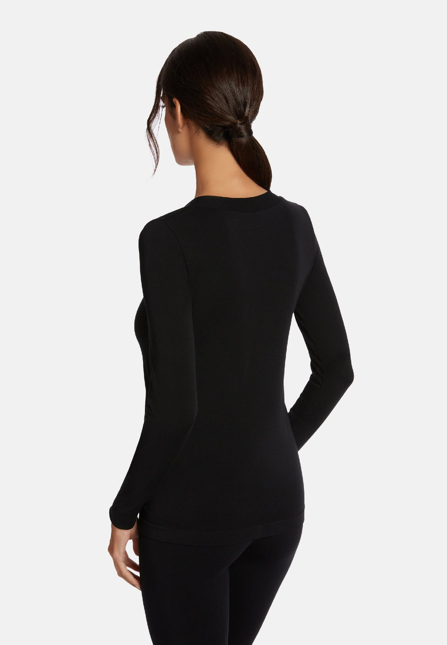 Buenos Aires Pullover By Wolford XS Black Nero Alto Chiuso Trasparente