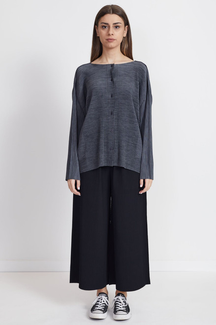 Mix Fine Knit Pleats Button Shirt - Me Issey Miyake Online Store