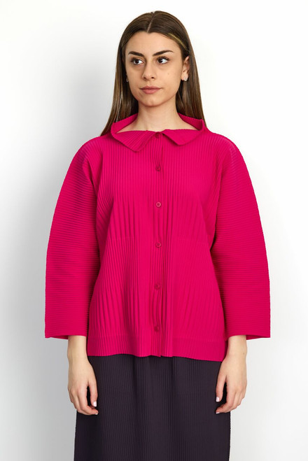 Stripe Pleats Button Top - Me Issey Miyake