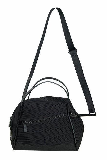 Bias Pleats Waist Bag in Black by Pleats Please Issey Miyake