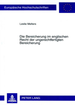 Die Bereicherung Im Englischen Recht Der Ungerechtfertigten Bereicherung : 4610