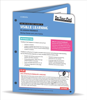 The On-Your-Feet Guide to Visible Learning : In-Lesson Feedback