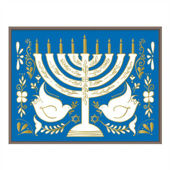 Hanukkah Menorah Embellished Notecards