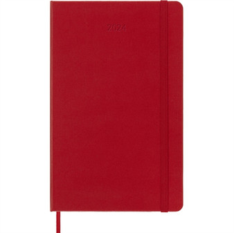 Moleskine 2024 12-Month Weekly Large Hardcover Notebook : Scarlet Red