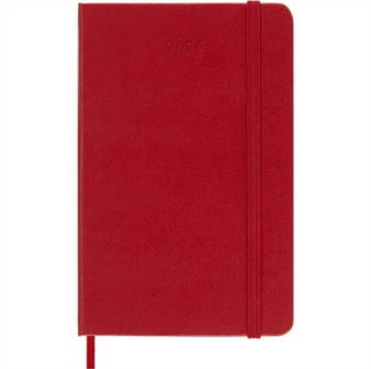 Moleskine 2024 12-Month Weekly Pocket Hardcover Notebook : Scarlet Red