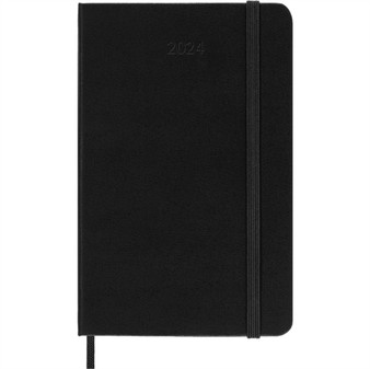 Moleskine 2024 12-Month Weekly Vertical Pocket Hardcover Notebook : Black
