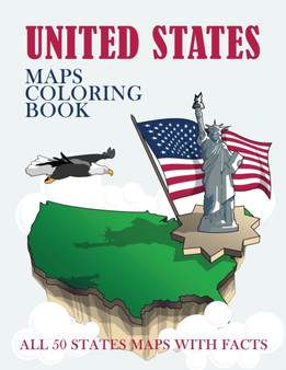 United States Maps Coloring Book : All 50 States Maps with Facts