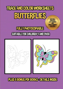 Trace and color worksheets (Butterflies) : This book has 40 trace and color worksheets. This book will assist young children to develop pen control and to exercise their fine motor skills.