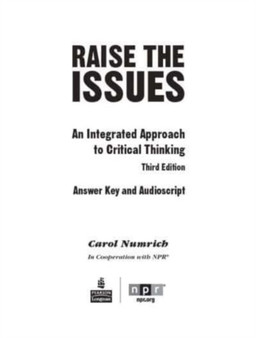 Raise the Issues, An Integrated Approach to Critical Thinking Answer Key