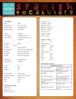 Spanish Vocabulary (Speedy Study Guide)