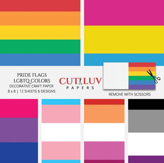 Pride Flags LGBTQ Colors Decorative Craft Paper : Scrapbooking Pages Design Paper for Printmaking, Collage, Papercrafts, Cardmaking, DIY Crafts by Cut Luv Papers - Paperback