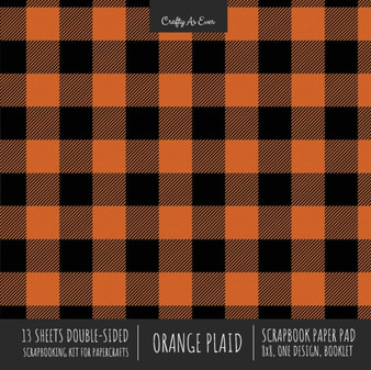 Orange Plaid Scrapbook Paper Pad 8x8 Decorative Scrapbooking Kit for Cardmaking Gifts, DIY Crafts, Printmaking, Papercrafts, Check Pattern Designer Paper by Crafty as Ever - Paperback