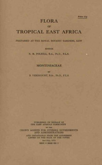 Flora of Tropical East Africa: Montiniaceae : Montiniaceae