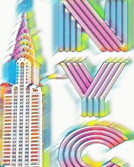 ICONIC Chrysler Building Writing Drawing Journal. Sir Michael Designer : super sized Rainbow Chrysler Building Writing Drawing Journal.