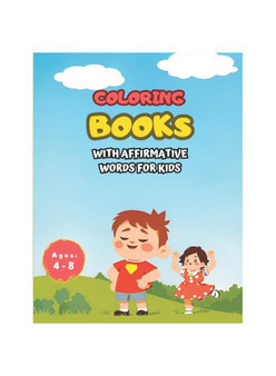 Coloring books with affirmative words for kids.