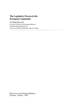 The Legislative Process in the European Community
