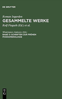 Schriften Zur Fruhen Phanomenologie