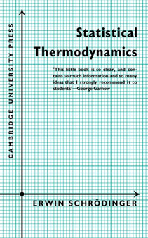 Statistical Thermodynamics : A Course of Seminar Lectures by Erwin Schrodinger - Paperback