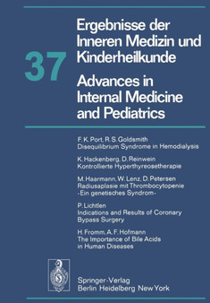 Ergebnisse der Inneren Medizin und Kinderheilkunde / Advances in Internal Medicine and Pediatrics : 37 by P. Frick - Paperback