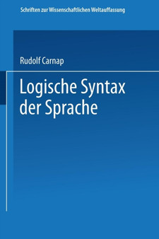 Logische Syntax der Sprache : 8 by Rudolf Carnap - Paperback