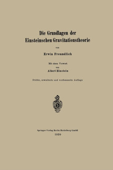 Die Grundlagen der Einsteinschen Gravitationstheorie by Erwin Freundlich - Paperback