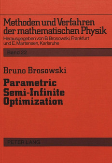 Parametric Semi-Infinite Optimization by Brosowski Bruno Brosowski - Paperback