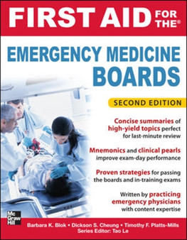 First Aid for the Emergency Medicine Boards 2/E by Barbara Blok - Paperback