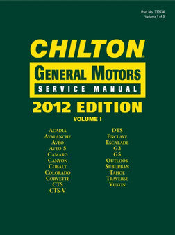 Chilton 2012 General Motors Service Manuals by Chilton - Hardback