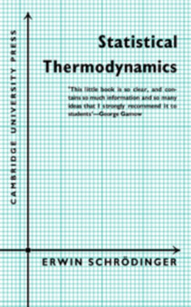 Statistical Thermodynamics : A Course of Seminar Lectures by Erwin Schrodinger - Hardback