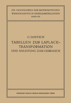 Tabellen zur Laplace-Transformation und Anleitung zum Gebrauch : 54 by Gustav Doetsch - Paperback