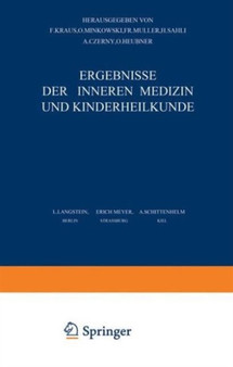 Ergebnisse der Inneren Medizin und Kinderheilkunde : Funfzehnter Band : 15 by L. Langstein - Paperback