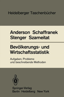 Bevoelkerungs- und Wirtschaftsstatistik : Aufgaben, Probleme und beschreibende Methoden : 223 by O. Anderson - Paperback