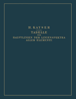 Tabelle der Hauptlinien der Linienspektra Aller Elemente nach Wellenlange Geordnet by Heinrich Kayser - Paperback