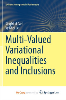 Multi-Valued Variational Inequalities and Inclusions by Carl Siegfried Carl - Paperback